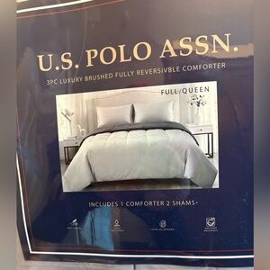 U S Polo Assn Queen Grey 3 Piece Comforter Set - NWT